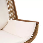 ModernLuxe Outdoor Rocking Chair with High Arc Backrest & Cushion, PE Rattan Patio Rocker, Modern Wicker Lounge Chair