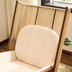 ModernLuxe Outdoor Rocking Chair with High Arc Backrest & Cushion, PE Rattan Patio Rocker, Modern Wicker Lounge Chair