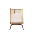 ModernLuxe Outdoor Rocking Chair with High Arc Backrest & Cushion, PE Rattan Patio Rocker, Modern Wicker Lounge Chair