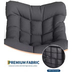 Oversized Papasan Rocking Chair for Adults Indoor/Outdoor, 400lbs Heavy Duty Steel Frame with Extra Thick Cushion, Comfy Egg Swing Chair