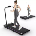 Whisen 2 in 1 Foldable Treadmills, Under Desk Treadmill, Home Exercise Walking Pad, Walking Jogging Machine with Handle Bar