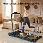 Whisen 2 in 1 Foldable Treadmills, Under Desk Treadmill, Home Exercise Walking Pad, Walking Jogging Machine with Handle Bar