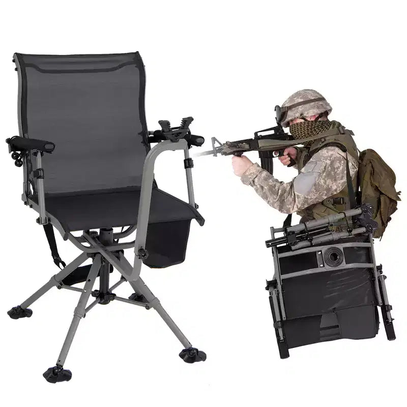Costway Shooting & Hunting Chair w/ 3 Position Adjustable Legs 360 Silent Swivel