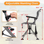 Costway Shooting & Hunting Chair w/ 3 Position Adjustable Legs 360 Silent Swivel