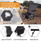 Costway Shooting & Hunting Chair w/ 3 Position Adjustable Legs 360 Silent Swivel