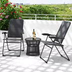 Costway 2PCS Patio Folding Chairs Back Adjustable Reclining Padded Garden Furniture