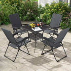 Costway 2PCS Patio Folding Chairs Back Adjustable Reclining Padded Garden Furniture