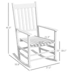 Outdoor Rocking Chair Set of 2, Patio Wooden Rocking Chair with Smooth Armrests, High Back for Garden, Balcony, Porch, Supports Up to 352 lbs