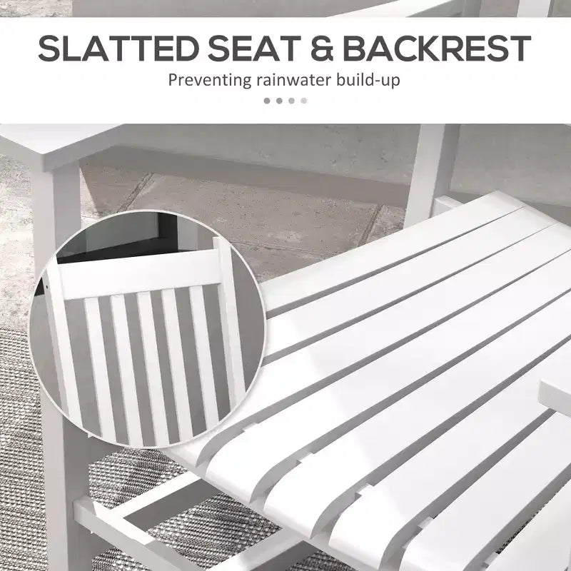 Outdoor Rocking Chair Set of 2, Patio Wooden Rocking Chair with Smooth Armrests, High Back for Garden, Balcony, Porch, Supports Up to 352 lbs