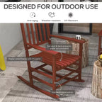 Outdoor Rocking Chair Set of 2, Patio Wooden Rocking Chair with Smooth Armrests, High Back for Garden, Balcony, Porch, Supports Up to 352 lbs