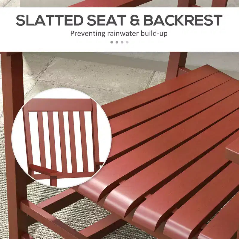 Outdoor Rocking Chair Set of 2, Patio Wooden Rocking Chair with Smooth Armrests, High Back for Garden, Balcony, Porch, Supports Up to 352 lbs