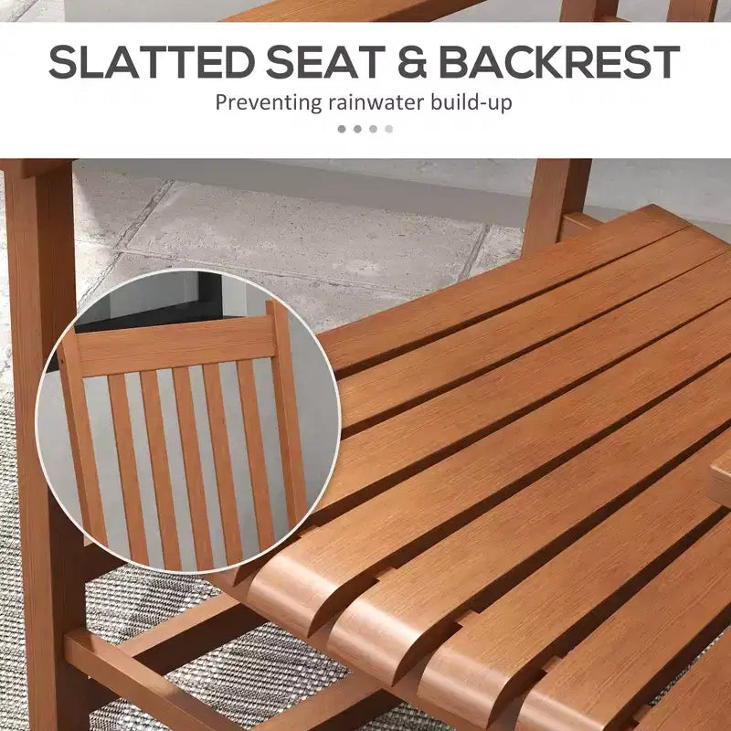 Outdoor Rocking Chair Set of 2, Patio Wooden Rocking Chair with Smooth Armrests, High Back for Garden, Balcony, Porch, Supports Up to 352 lbs