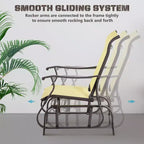 Outdoor Swing Glider Chair, Patio Mesh Rocking Chair with Steel Frame and Mesh Fabric