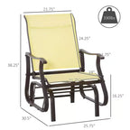 Outdoor Swing Glider Chair, Patio Mesh Rocking Chair with Steel Frame and Mesh Fabric