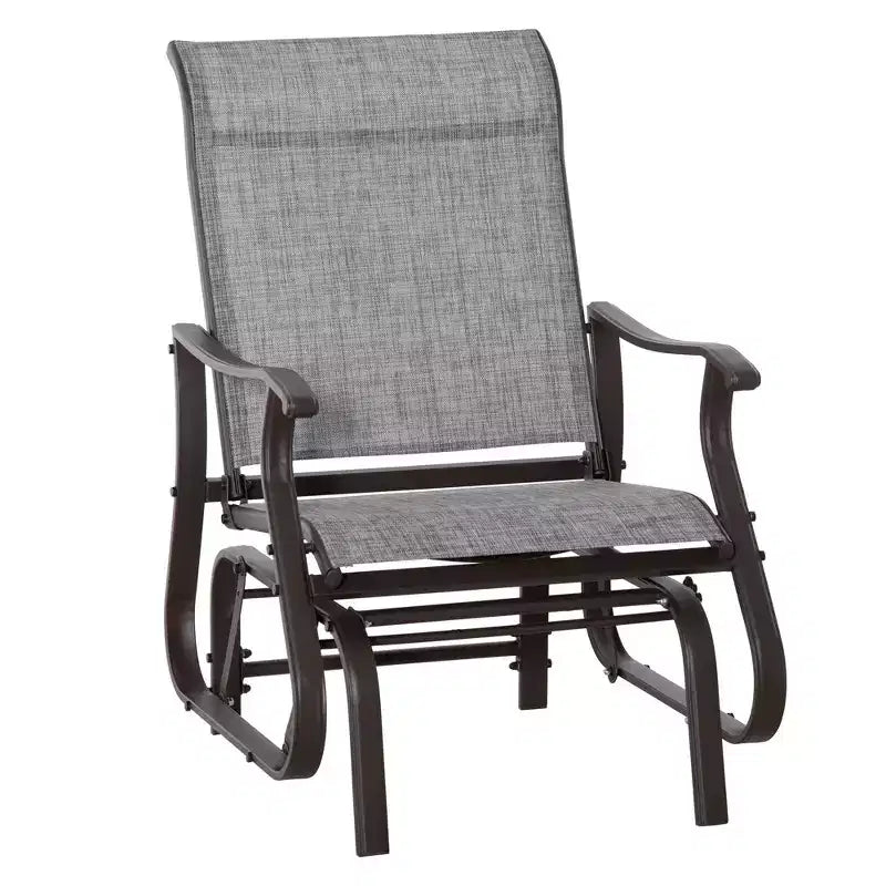 Outdoor Swing Glider Chair, Patio Mesh Rocking Chair with Steel Frame and Mesh Fabric