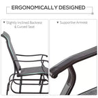 Outdoor Swing Glider Chair, Patio Mesh Rocking Chair with Steel Frame and Mesh Fabric