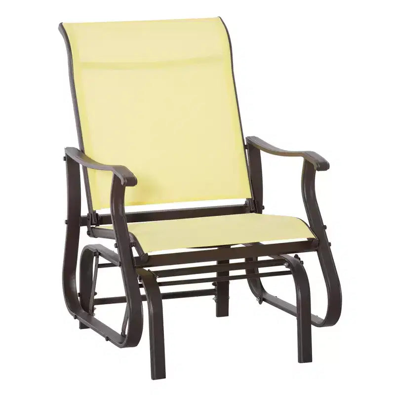 Outdoor Swing Glider Chair, Patio Mesh Rocking Chair with Steel Frame and Mesh Fabric