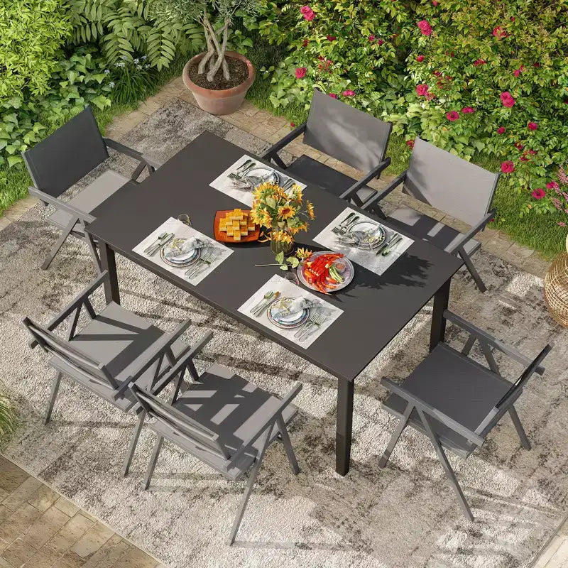 Costway Patio Chairs Set of 2/4 w/Breathable Fabric Seat & Tilt Backrest Comfy Armrest