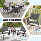 Costway Patio Chairs Set of 2/4 w/Breathable Fabric Seat & Tilt Backrest Comfy Armrest
