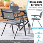 Costway Patio Chairs Set of 2/4 w/Breathable Fabric Seat & Tilt Backrest Comfy Armrest