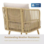 GDFStudio Calista Boho Wicker Barrel Outdoor Accent Chair Set with Cushions (Set of 2)