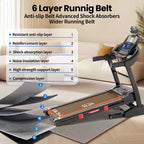 400lbs Portable Folding Treadmill,12MPH 5HP Treadmill w/ 20% Incline for Home Office,APP Control,Walking Running Exercise Treadmill w/ Knee Strap