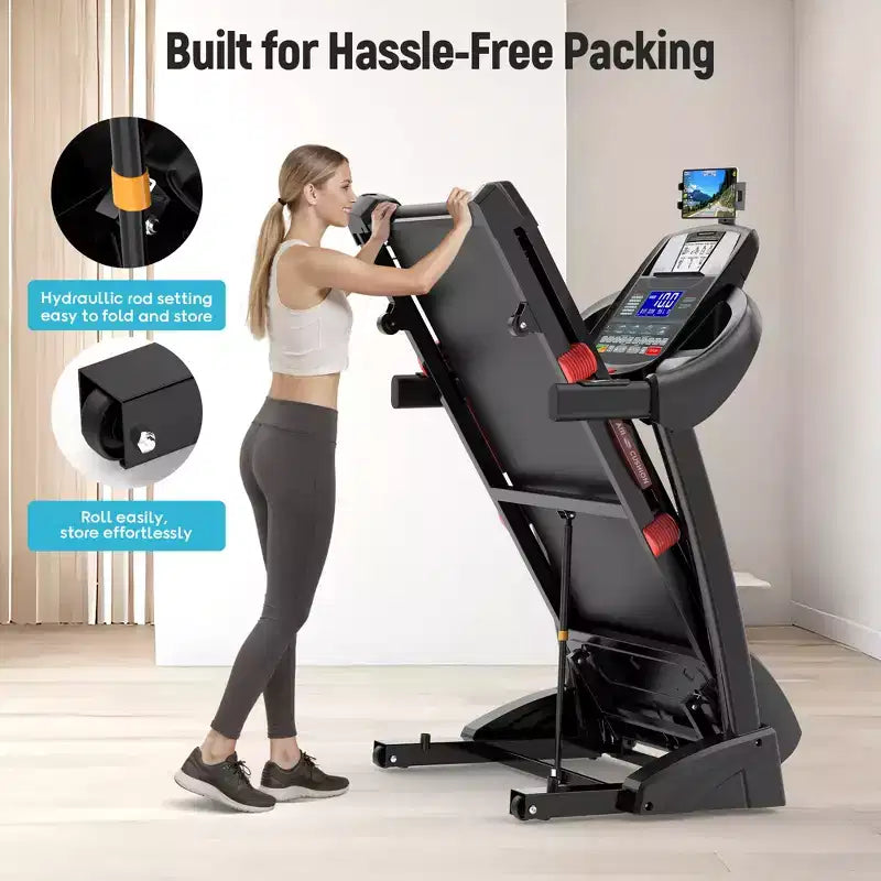 Smart Foldable Treadmill with Auto Incline for Home , 5HP Quiet Brushless Motor, 20 Levels Auto Incline, 400LBS Capacity