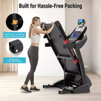 Smart Foldable Treadmill with Auto Incline for Home , 5HP Quiet Brushless Motor, 20 Levels Auto Incline, 400LBS Capacity