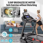 Smart Foldable Treadmill with Auto Incline for Home , 5HP Quiet Brushless Motor, 20 Levels Auto Incline, 400LBS Capacity