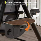 Adjustable Outdoor 2-Seater Swing Chair with Canopy, Padded Seat, Sturdy Iron Frame, Weather-Resistant Garden Bench for Patio, Balcony, or Backyard