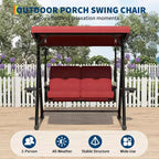 Adjustable Outdoor 2-Seater Swing Chair with Canopy, Padded Seat, Sturdy Iron Frame, Weather-Resistant Garden Bench for Patio, Balcony, or Backyard