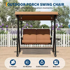 Adjustable Outdoor 2-Seater Swing Chair with Canopy, Padded Seat, Sturdy Iron Frame, Weather-Resistant Garden Bench for Patio, Balcony, or Backyard