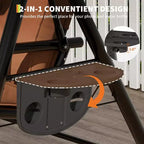 Adjustable Outdoor 2-Seater Swing Chair with Canopy, Padded Seat, Sturdy Iron Frame, Weather-Resistant Garden Bench for Patio, Balcony, or Backyard