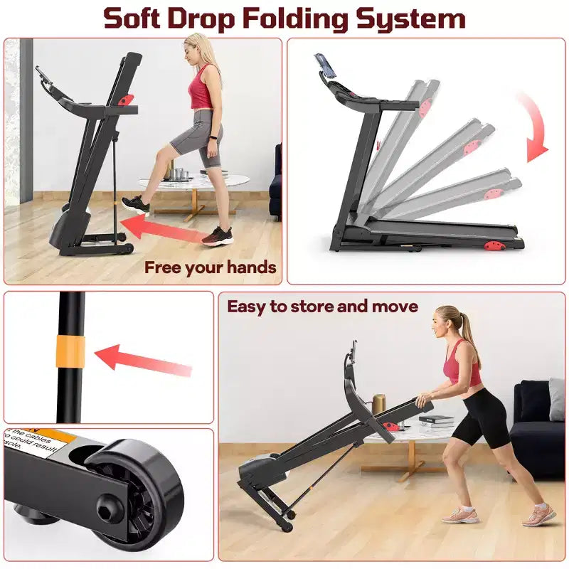 Clearance 4-in-1 Treadmill with 12% Incline, Portable Foldable Treadmills for Home and Office, 3.5 HP Quiet Treadmill