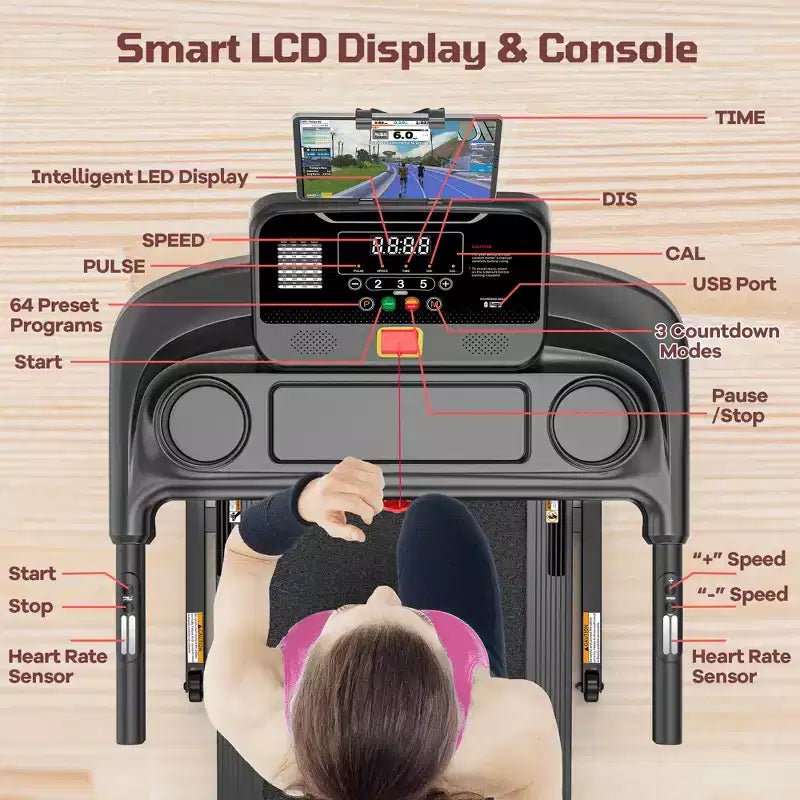 Clearance 4-in-1 Treadmill with 12% Incline, Portable Foldable Treadmills for Home and Office, 3.5 HP Quiet Treadmill