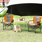 2-Pack Oversized Directors Camping Chairs for Adults, Heavy Duty 400 lbs Portable Folding Lawn Chair with Side Table for Sports, Picnic & Beach