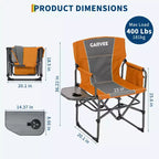 2-Pack Oversized Directors Camping Chairs for Adults, Heavy Duty 400 lbs Portable Folding Lawn Chair with Side Table for Sports, Picnic & Beach