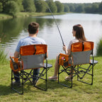 2-Pack Oversized Directors Camping Chairs for Adults, Heavy Duty 400 lbs Portable Folding Lawn Chair with Side Table for Sports, Picnic & Beach