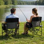 2-Pack Oversized Directors Camping Chairs for Adults, Heavy Duty 400 lbs Portable Folding Lawn Chair with Side Table for Sports, Picnic & Beach