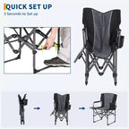 2-Pack Oversized Directors Camping Chairs for Adults, Heavy Duty 400 lbs Portable Folding Lawn Chair with Side Table for Sports, Picnic & Beach