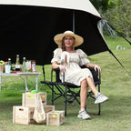 2-Pack Oversized Directors Camping Chairs for Adults, Heavy Duty 400 lbs Portable Folding Lawn Chair with Side Table for Sports, Picnic & Beach