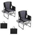2-Pack Oversized Directors Camping Chairs for Adults, Heavy Duty 400 lbs Portable Folding Lawn Chair with Side Table for Sports, Picnic & Beach