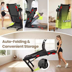 Treadmill Flash Deal - 3.75HP Folding Treadmill W/Speaker, Dual Control Modes: Console & App Control, large Display Screen,105 Programs, 9MPH, Black