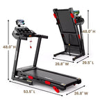 Treadmill Flash Deal - 3.75HP Folding Treadmill W/Speaker, Dual Control Modes: Console & App Control, large Display Screen,105 Programs, 9MPH, Black