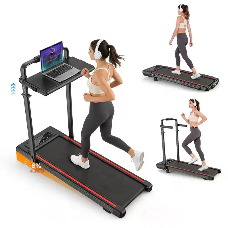 Sailvan 15% Incline Treadmill Folding Under Desk Walking Pad with Adjustable Table, 450lb Capacity for Home Office