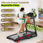 Folding Treadmill for Home with 3.75 HP Motor, App Control, Bluetooth Speakers, Manual Incline, 330 lb Capacity
