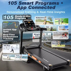 Incline Treadmill 20% Auto, Foldable Home Treadmill with Handle Bar, 5HP Quiet Brushless Motor, LED Display, 400 LBS Capacity