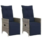 vidaXL Reclining Patio Chairs 2 pcs with Cushions Poly Rattan
