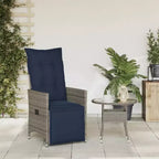 vidaXL Reclining Patio Chairs 2 pcs with Cushions Poly Rattan