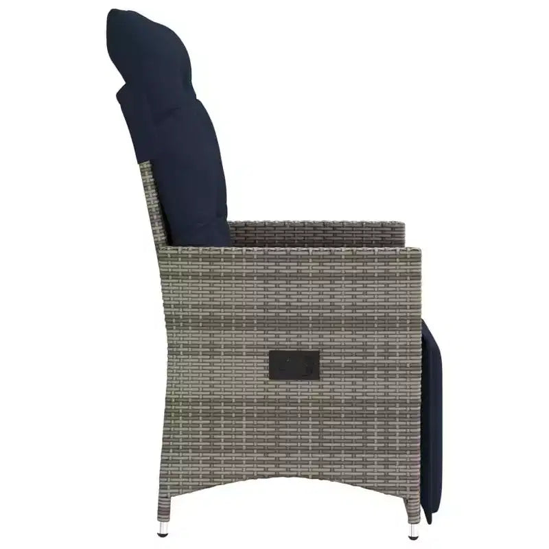 vidaXL Reclining Patio Chairs 2 pcs with Cushions Poly Rattan